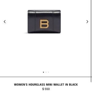 Balenciaga Women's Hourglass Mini Wallet in Black